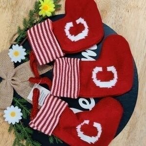 New Set of 3 Monogram Stockings Christmas Decor Ornamental K15